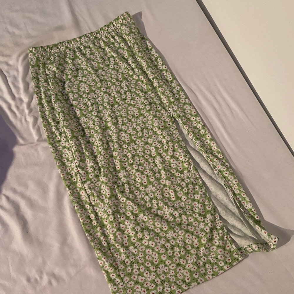 MIDI skirt floral GREEN